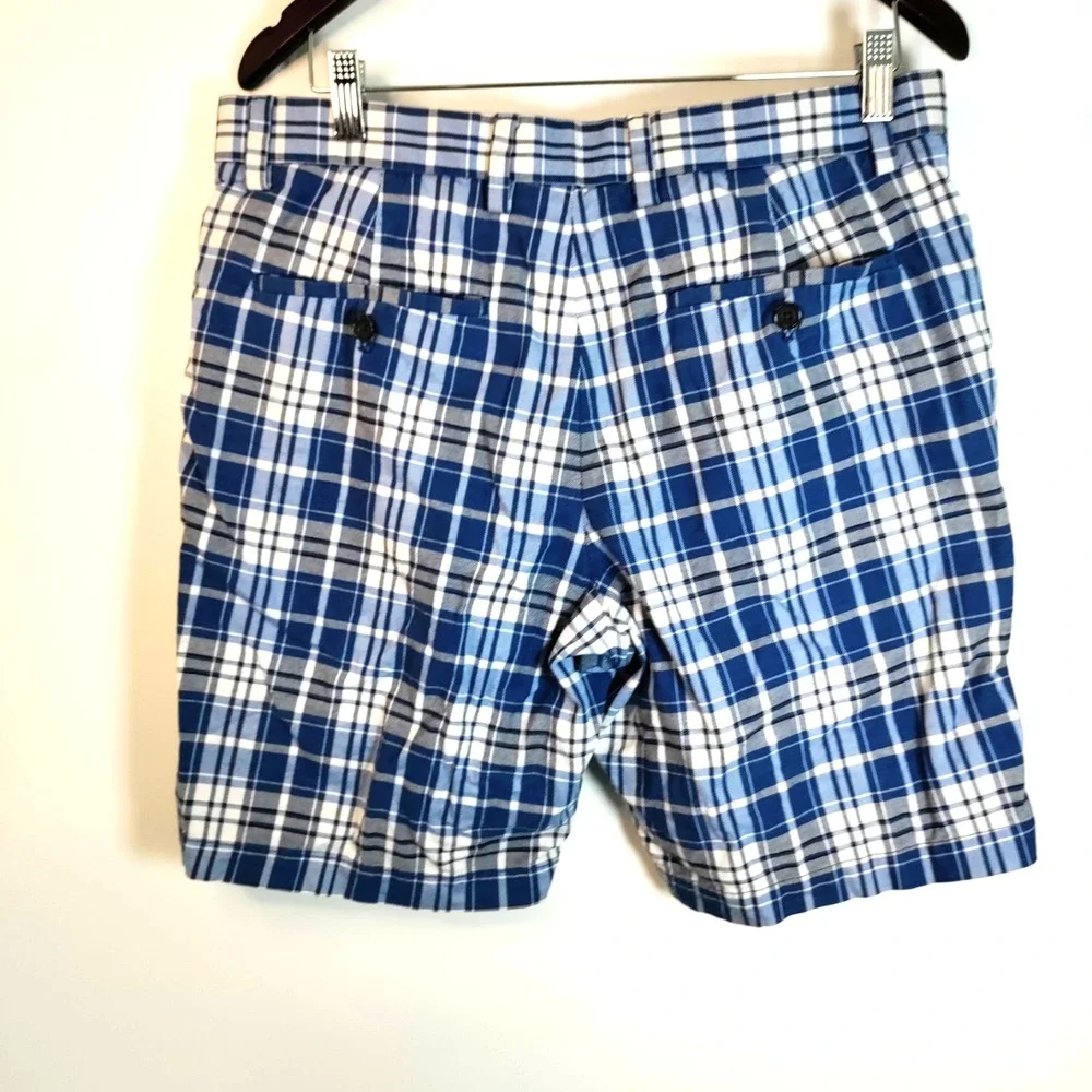 Banana Republic‎ Blue Plaid Preppy Athletic Golf Resort Beach Boho Shorts Men 32